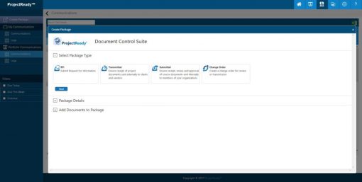 Select Document Communication Type - Project Document Control Software